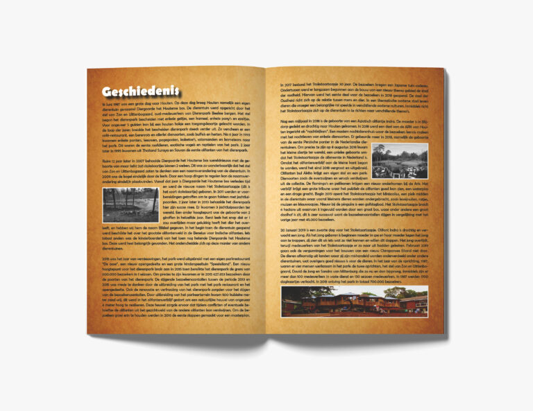 Brochure Dierentuin Geschiedenis | SunlineDesign